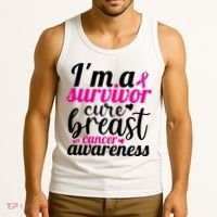 I'm A Survivor Cure Breast Cancer Awareness Tank Top thumb 3