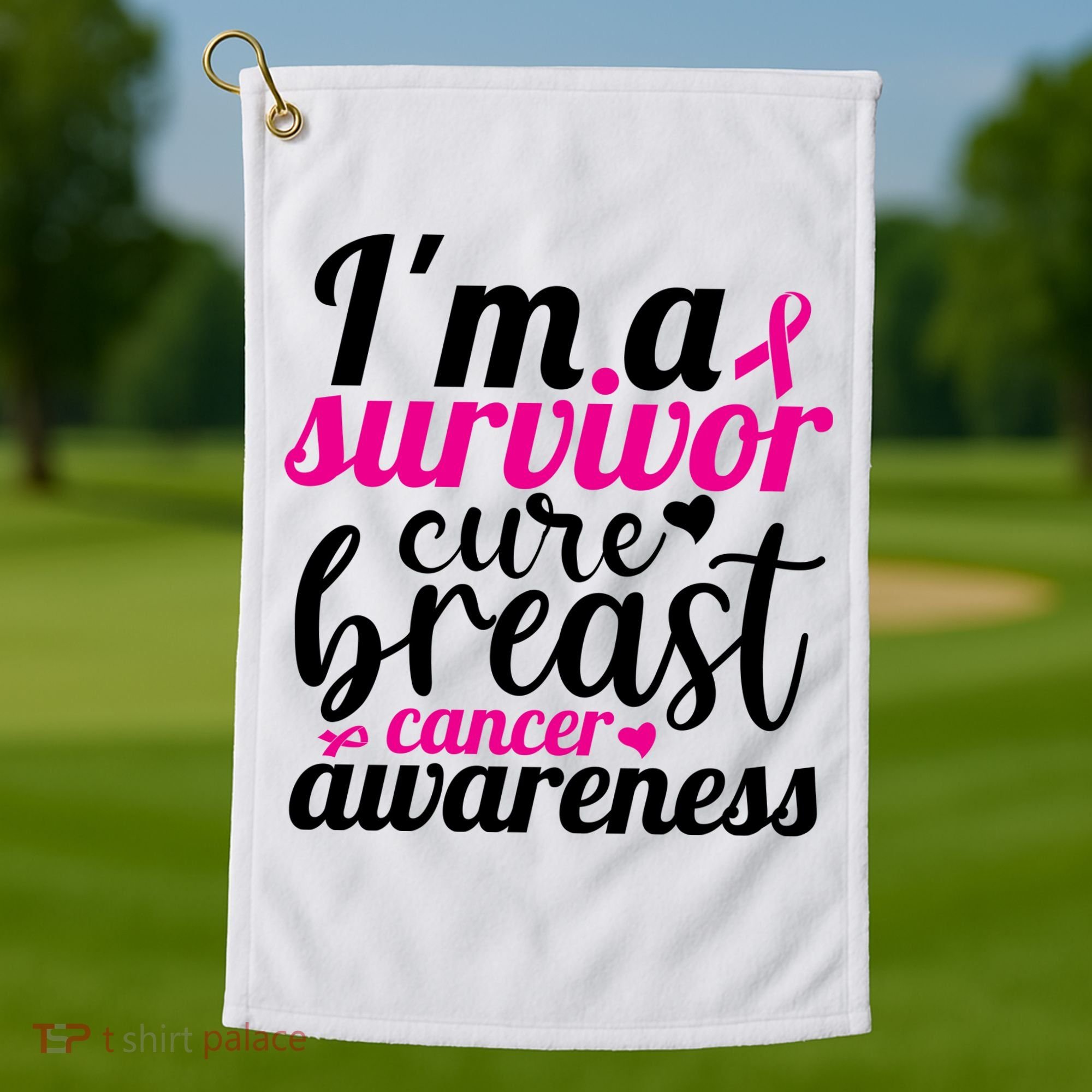 I'm A Survivor Cure Breast Cancer Awareness Golf Towel