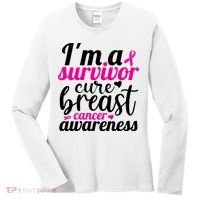 I'm A Survivor Cure Breast Cancer Awareness Women's Long Sleeve Shirt thumb 0