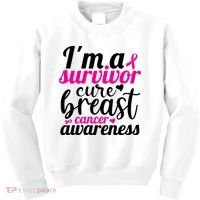 I'm A Survivor Cure Breast Cancer Awareness Kids Sweatshirt thumb 0