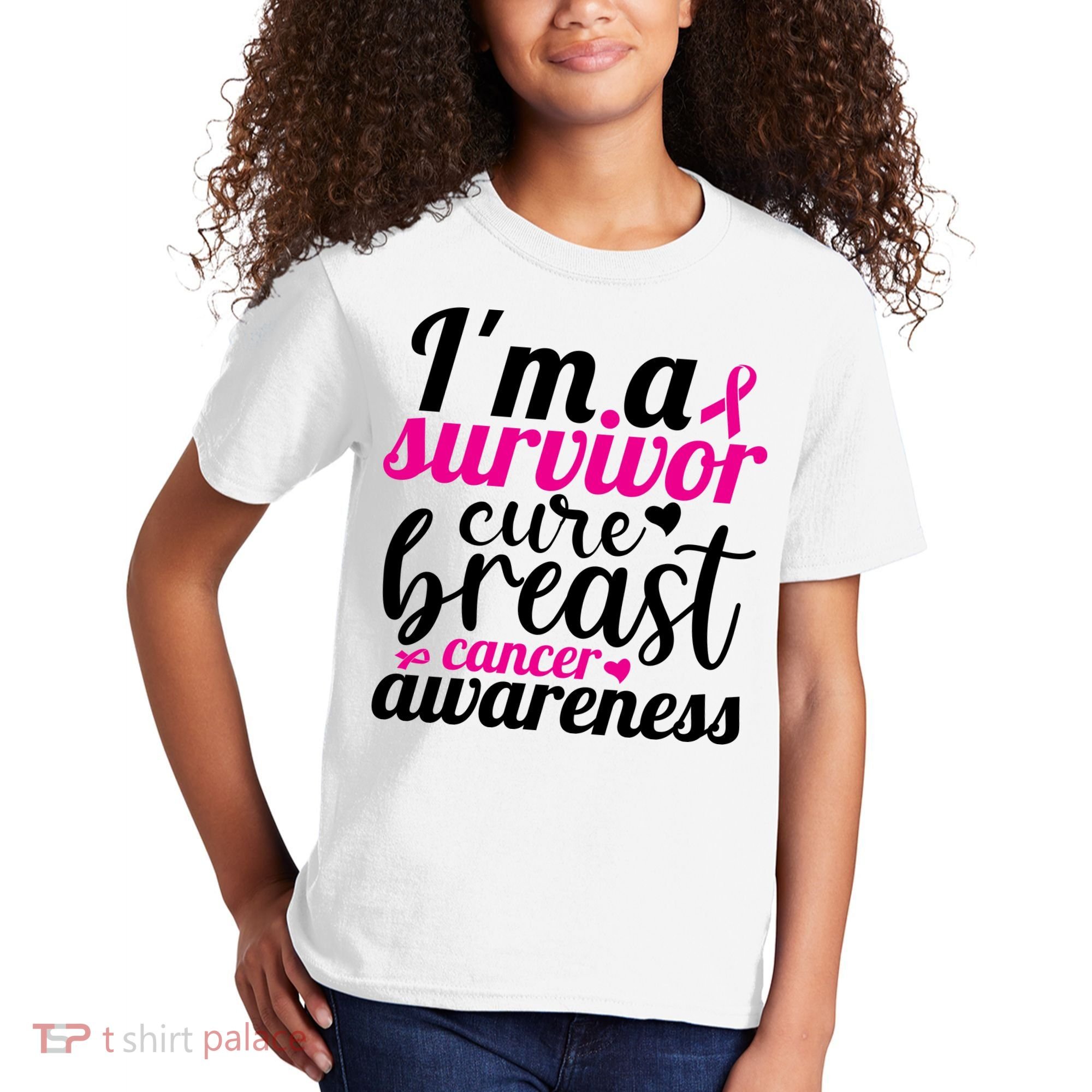 I'm A Survivor Cure Breast Cancer Awareness Kids T-Shirt