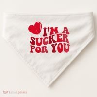 Im A Sucker For You Valentines Day Gift Retro USA-Made Doggie Bandana thumb 0
