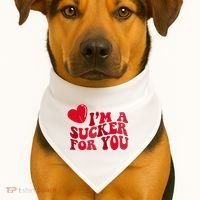 Im A Sucker For You Valentines Day Gift Retro USA-Made Doggie Bandana thumb 1