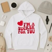 Im A Sucker For You Valentines Day Gift Retro Hoodie thumb 3