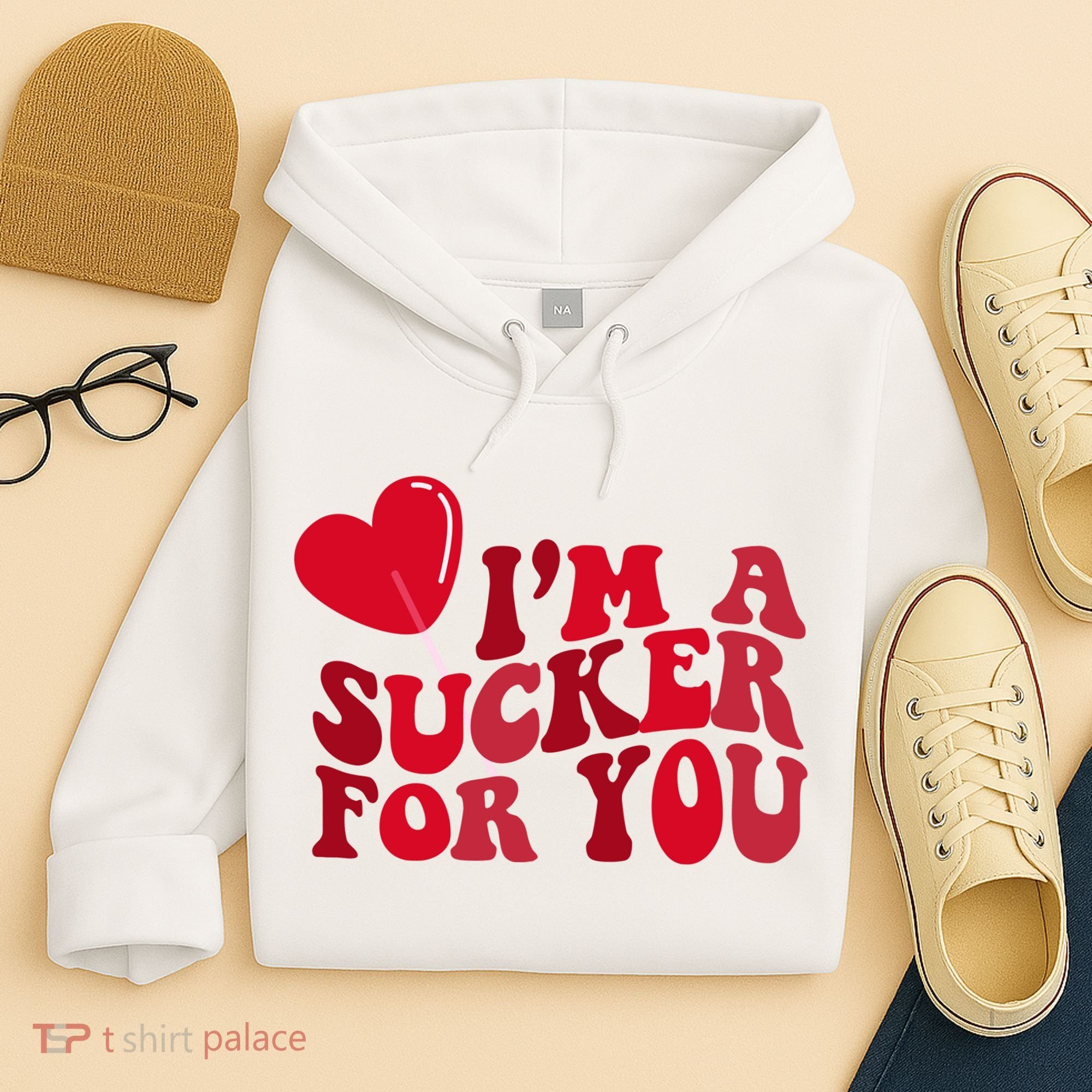 Im A Sucker For You Valentines Day Gift Retro Hoodie