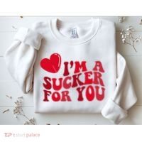 Im A Sucker For You Valentines Day Gift Retro Sweatshirt thumb 2
