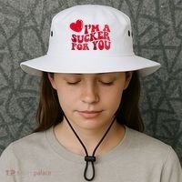 Im A Sucker For You Valentines Day Gift Retro Bucket Hat thumb 3
