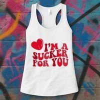 Im A Sucker For You Valentines Day Gift Retro Women's Tank Top thumb 3