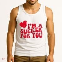 Im A Sucker For You Valentines Day Gift Retro Tank Top thumb 3