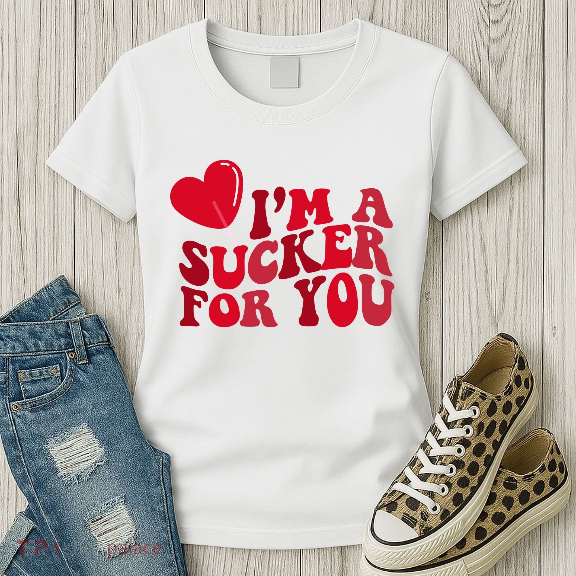 Im A Sucker For You Valentines Day Gift Retro Women's T-Shirt