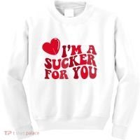 Im A Sucker For You Valentines Day Gift Retro Kids Sweatshirt thumb 0