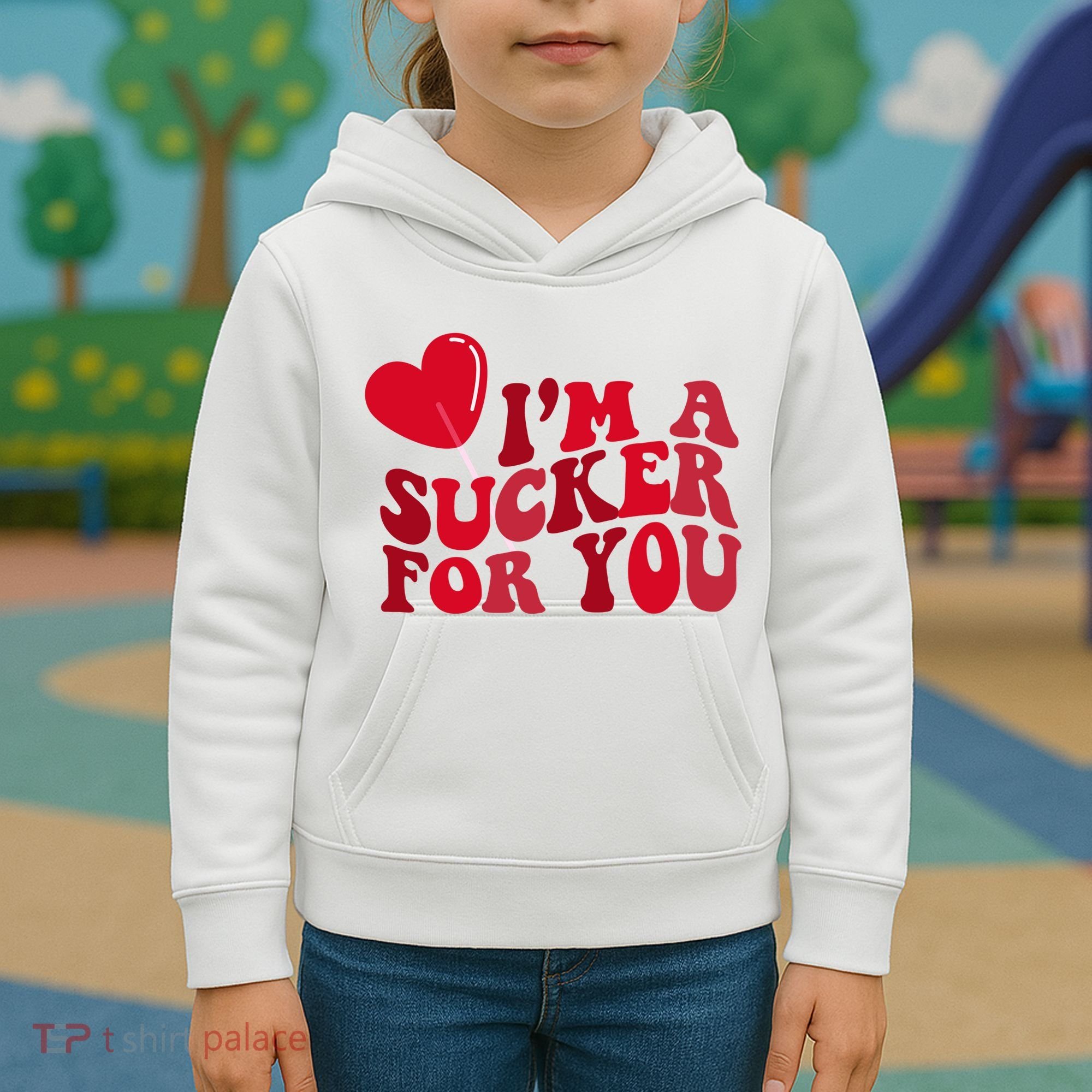Im A Sucker For You Valentines Day Gift Retro Kids Hoodie
