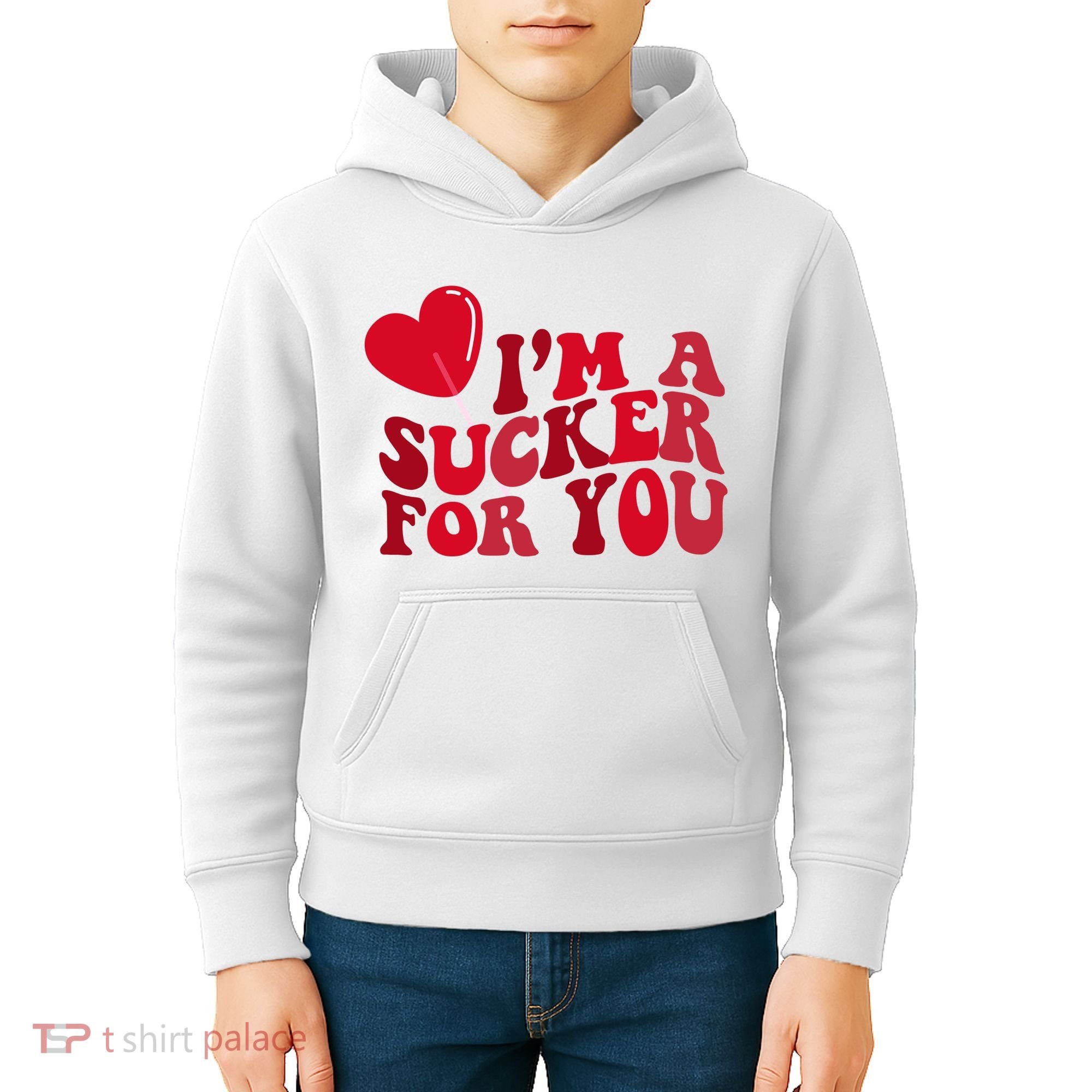 Im A Sucker For You Valentines Day Gift Retro Kids Hoodie