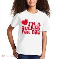 Im A Sucker For You Valentines Day Gift Retro Kids T-Shirt thumb 2