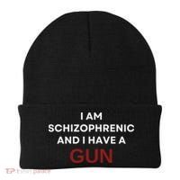 I Am Schizophrenic And I Have A Gun Beanie thumb 0