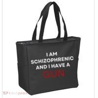 I Am Schizophrenic And I Have A Gun Tote Bag thumb 2