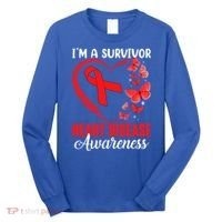 I'm A Survivor Heart Disease Awareness Month Butterfly Heart Great Gift Long Sleeve Shirt thumb 0
