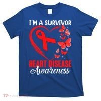 I'm A Survivor Heart Disease Awareness Month Butterfly Heart Great Gift T-Shirt thumb 0