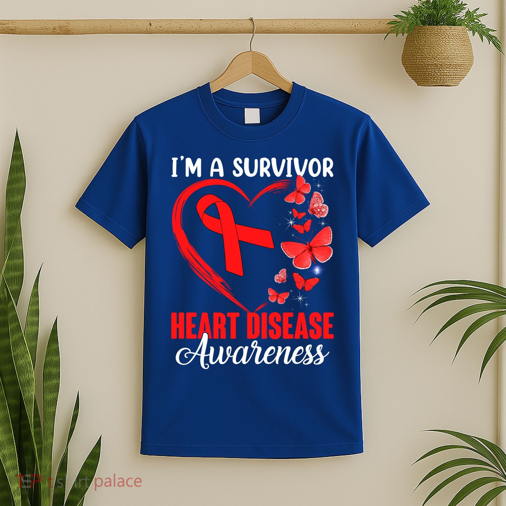 I'm A Survivor Heart Disease Awareness Month Butterfly Heart Great Gift T-Shirt