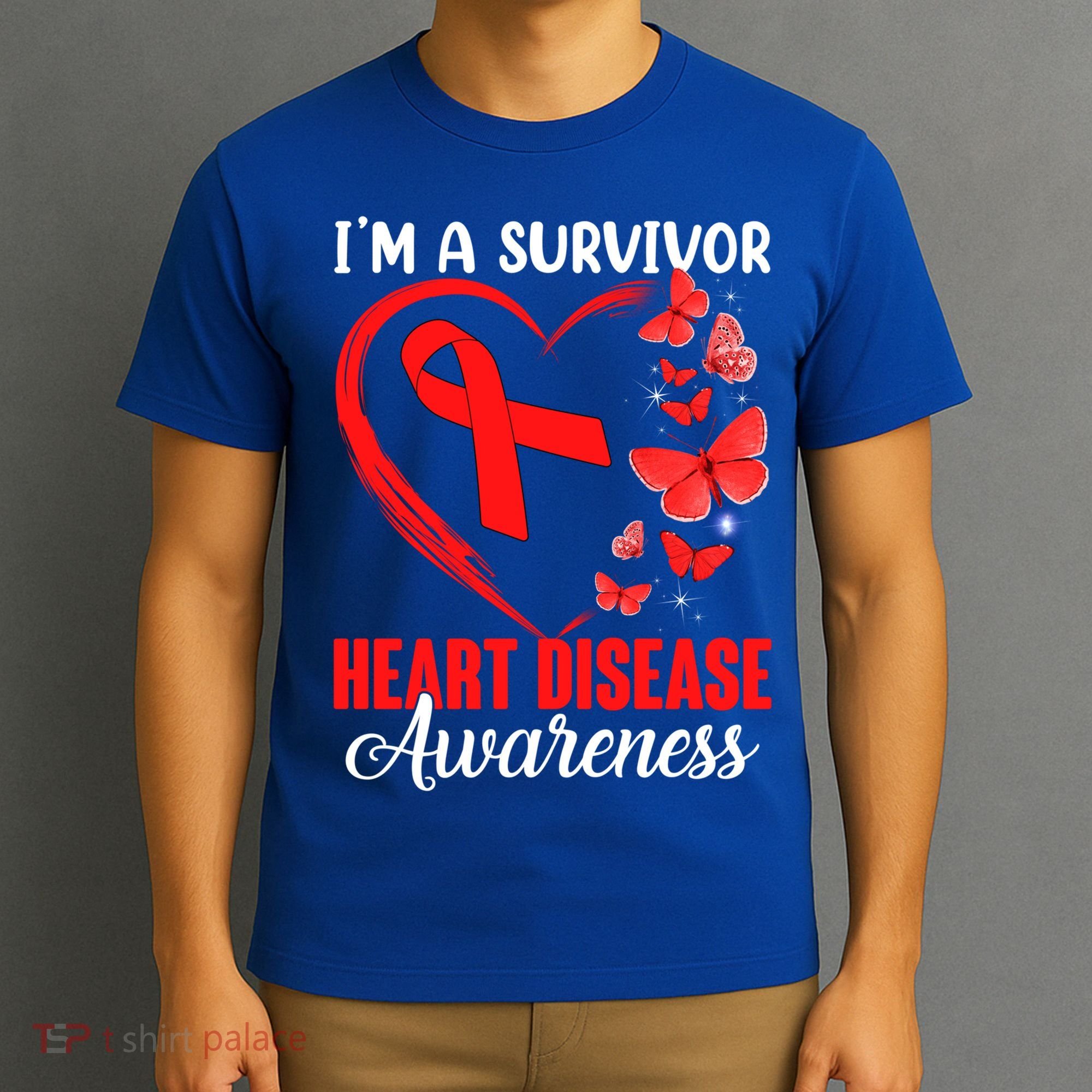 I'm A Survivor Heart Disease Awareness Month Butterfly Heart Great Gift T-Shirt