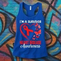 I'm A Survivor Heart Disease Awareness Month Butterfly Heart Great Gift Women's Tank Top thumb 3