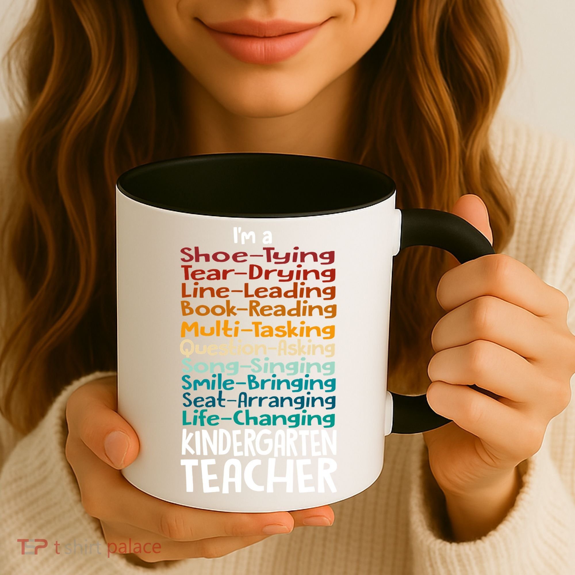 Im A Shoe Tying Tear Drying Line Leading Book Reading Kindergarten Teacher Coffee Mug