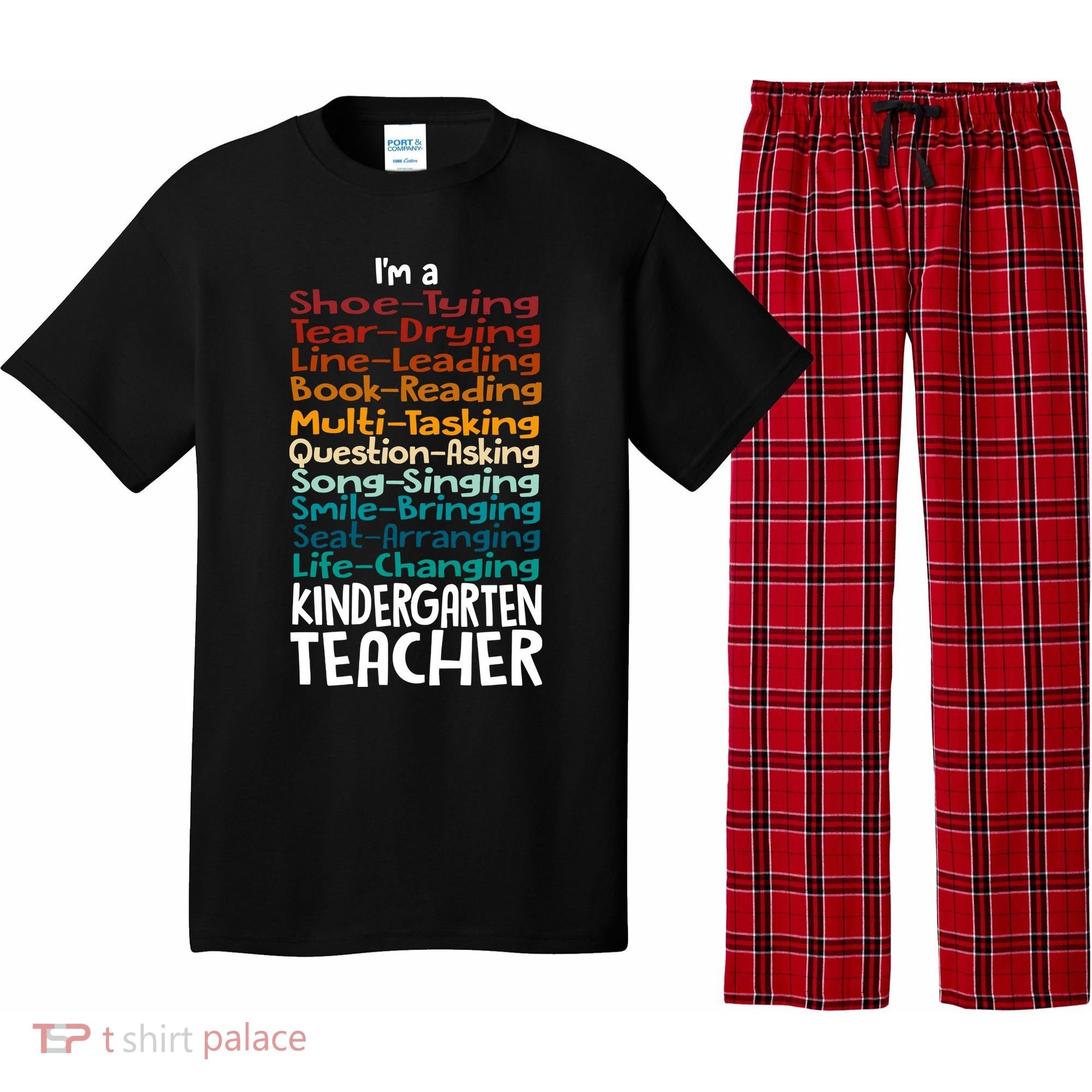 Im A Shoe Tying Tear Drying Line Leading Book Reading Kindergarten Teacher Pajama Set