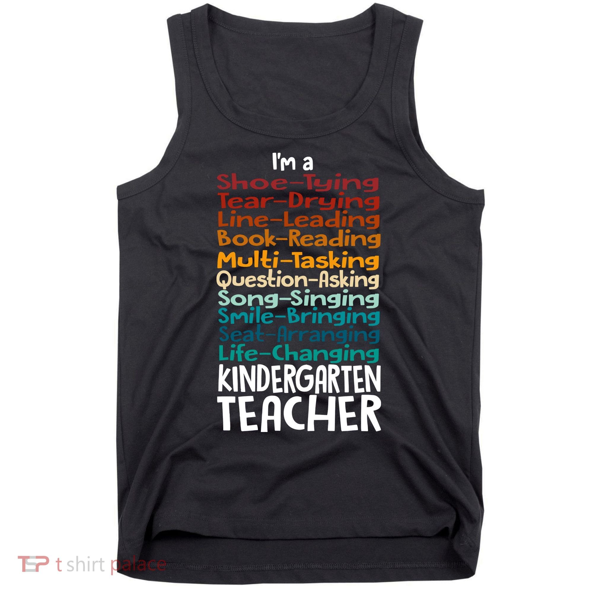 Im A Shoe Tying Tear Drying Line Leading Book Reading Kindergarten Teacher Tank Top