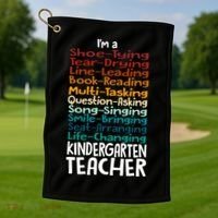 Im A Shoe Tying Tear Drying Line Leading Book Reading Kindergarten Teacher Golf Towel thumb 1