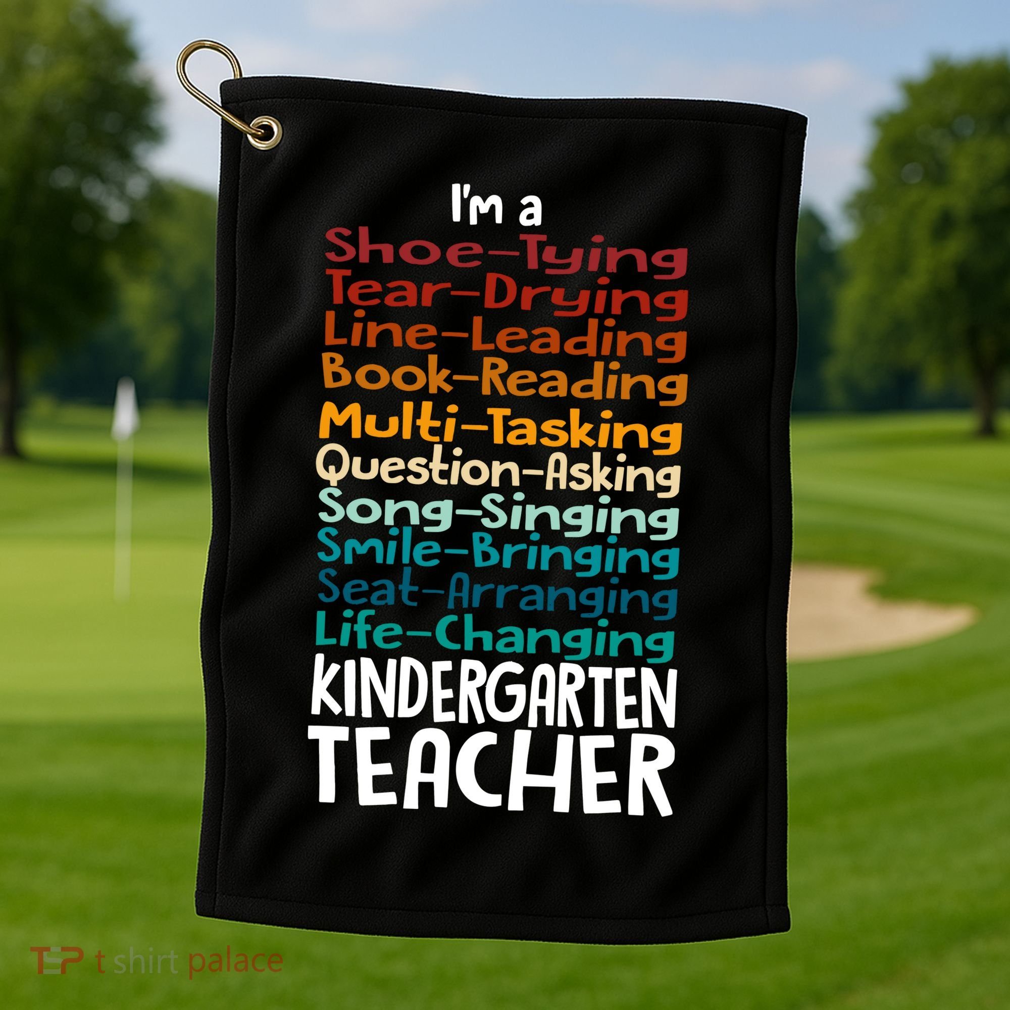 Im A Shoe Tying Tear Drying Line Leading Book Reading Kindergarten Teacher Golf Towel