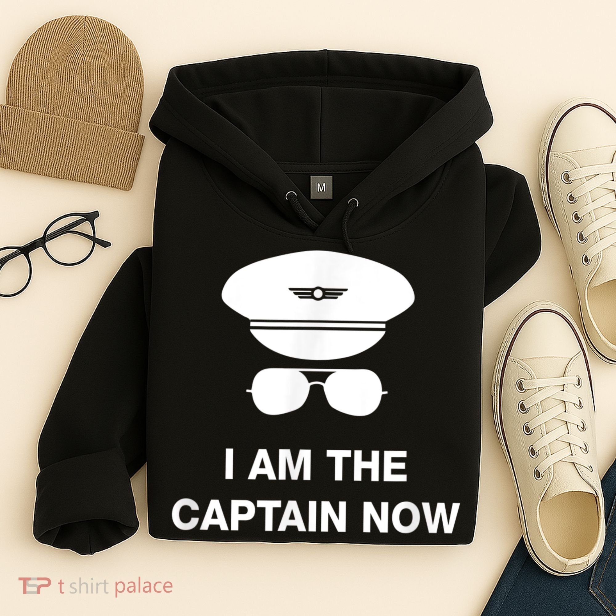 I Am The Captain Now Funny Pilot Hoodie