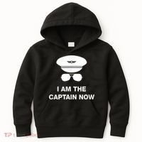 I Am The Captain Now Funny Pilot Kids Hoodie thumb 0