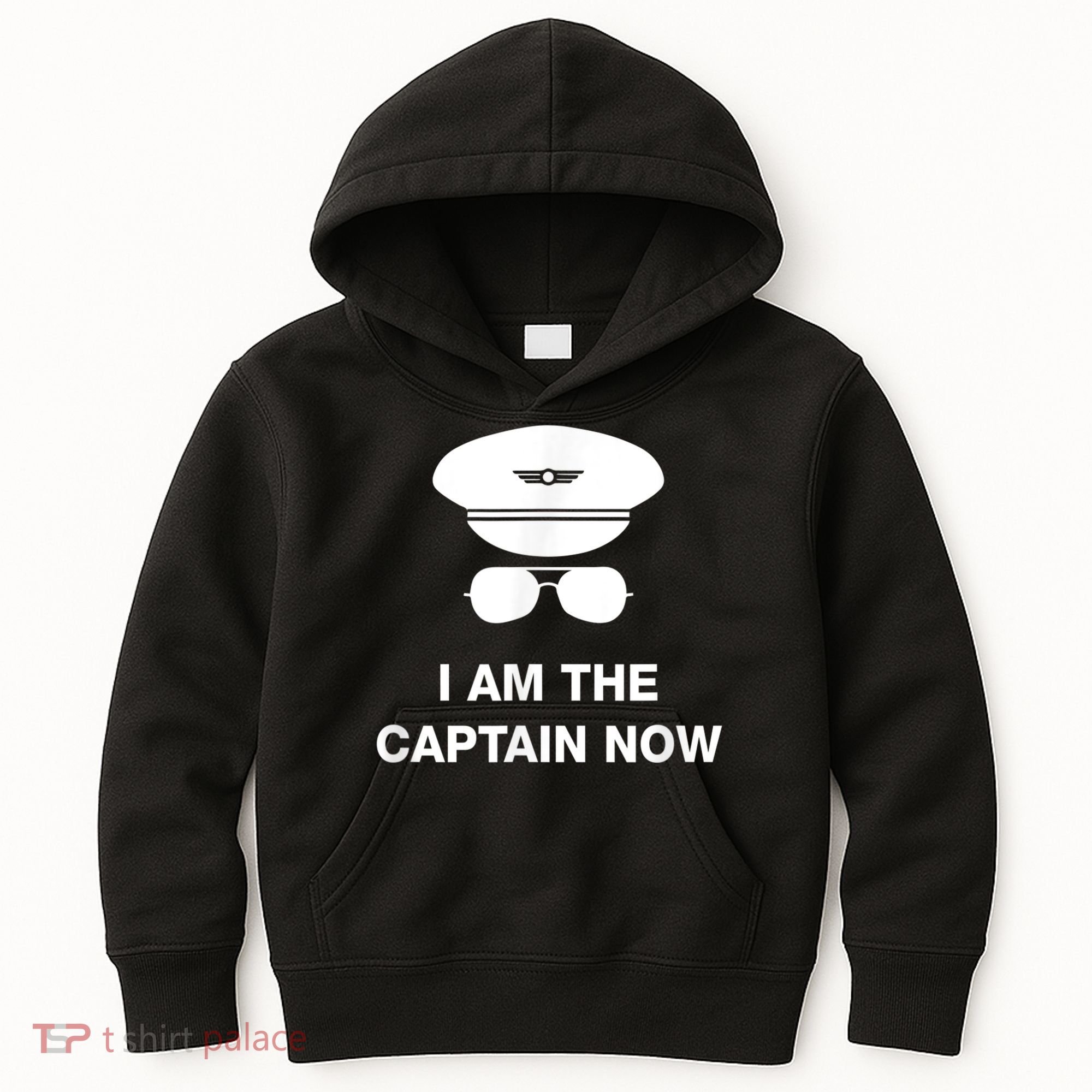 I Am The Captain Now Funny Pilot Kids Hoodie