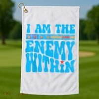 I Am The Enemy Within I Am The Enemy Within America Golf Towel thumb 1
