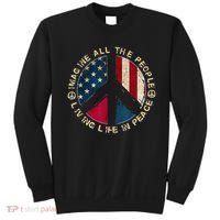 Imagine All The People Living Life In Peace Hippie Lover Sweatshirt thumb 0