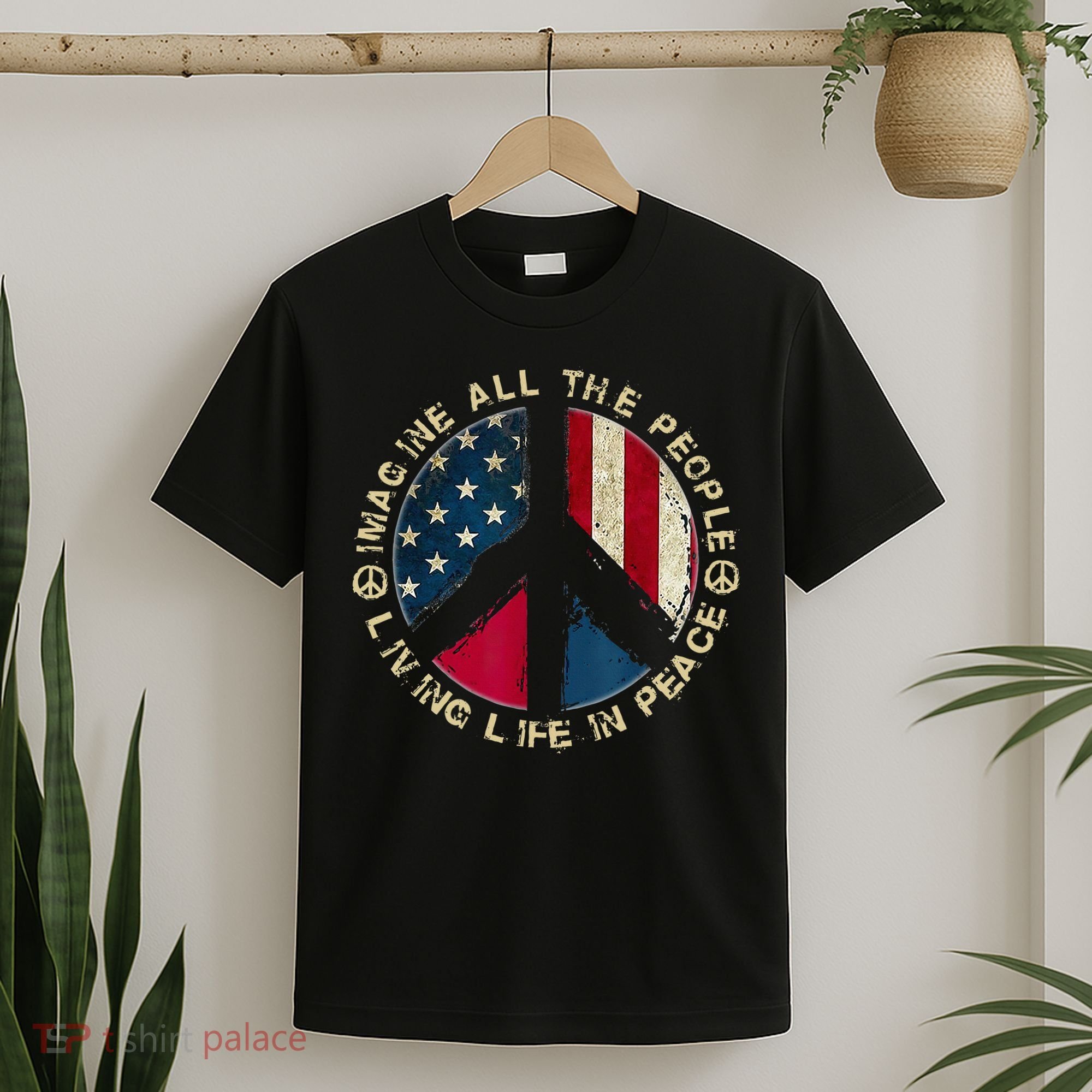 Imagine All The People Living Life In Peace Hippie Lover T-Shirt