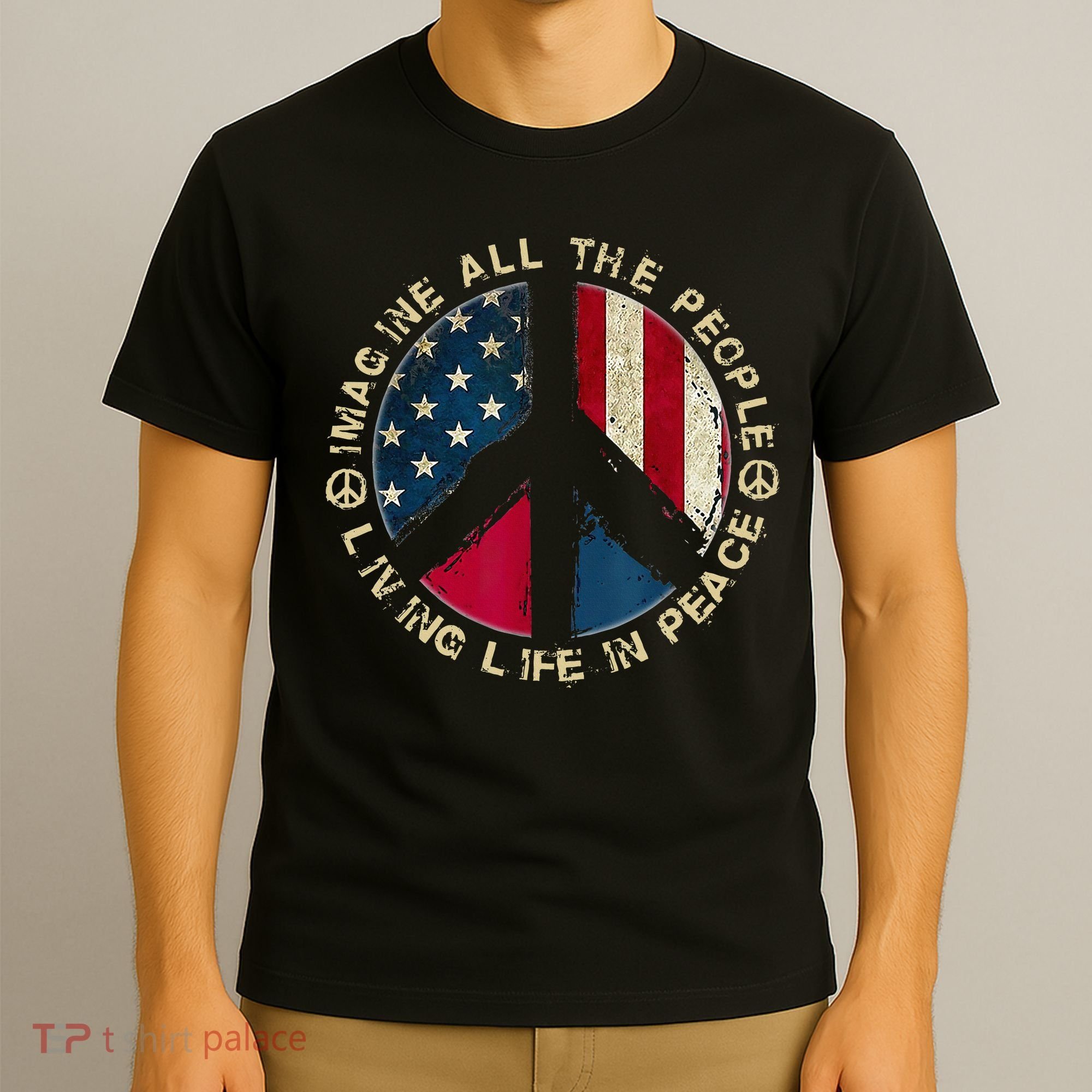 Imagine All The People Living Life In Peace Hippie Lover T-Shirt