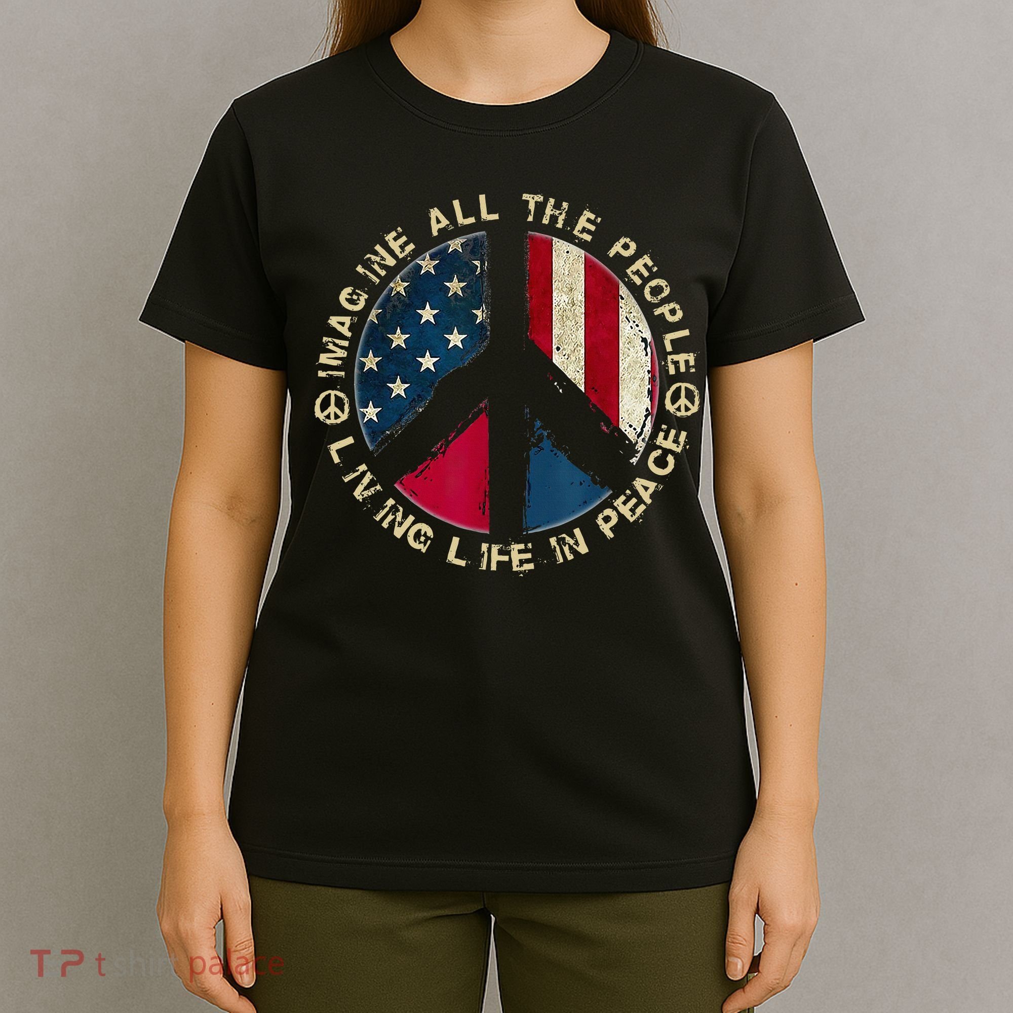 Imagine All The People Living Life In Peace Hippie Lover T-Shirt