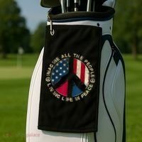 Imagine All The People Living Life In Peace Hippie Lover Golf Towel thumb 2