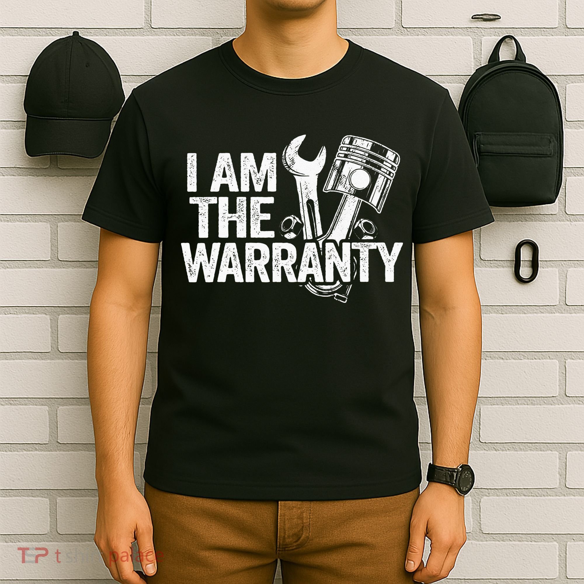 I Am The Warranty Race Car Parts Repair Guy Funny Mechanic T-Shirt