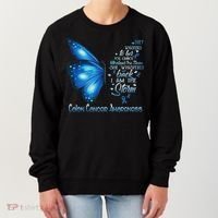 I Am The Storm Colon Cancer Awareness Butterfly Women's Sweatshirt thumb 0
