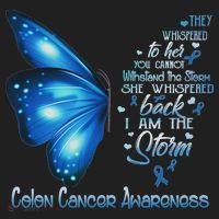 I Am The Storm Colon Cancer Awareness Butterfly Women's Sweatshirt thumb 2