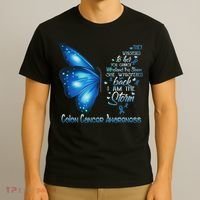 I Am The Storm Colon Cancer Awareness Butterfly T-Shirt thumb 3
