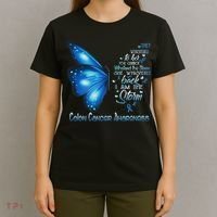 I Am The Storm Colon Cancer Awareness Butterfly T-Shirt thumb 4