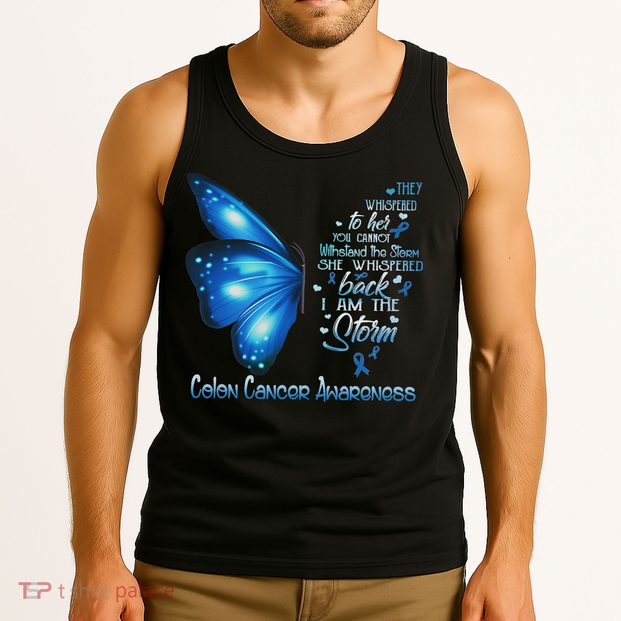 I Am The Storm Colon Cancer Awareness Butterfly Tank Top