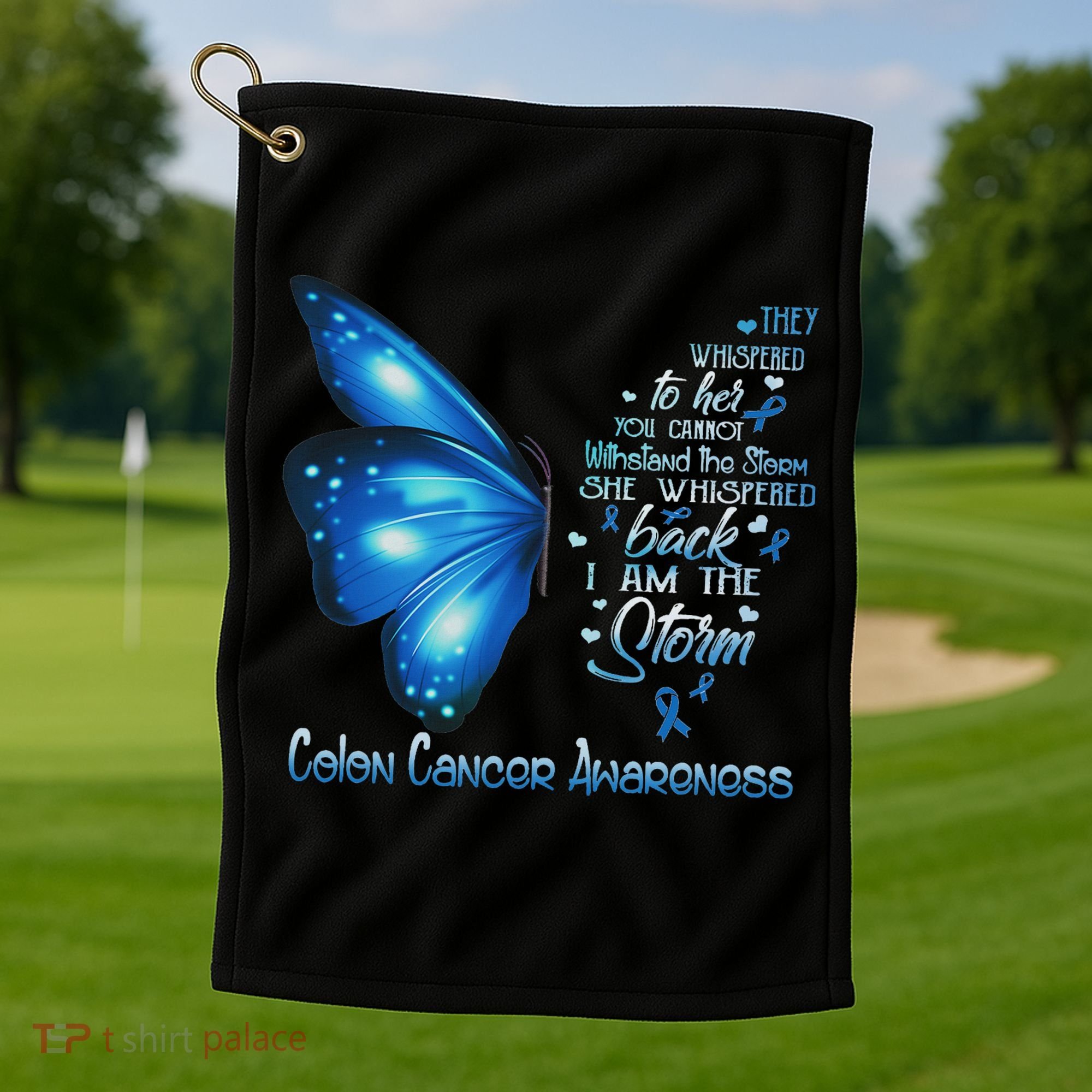 I Am The Storm Colon Cancer Awareness Butterfly Golf Towel