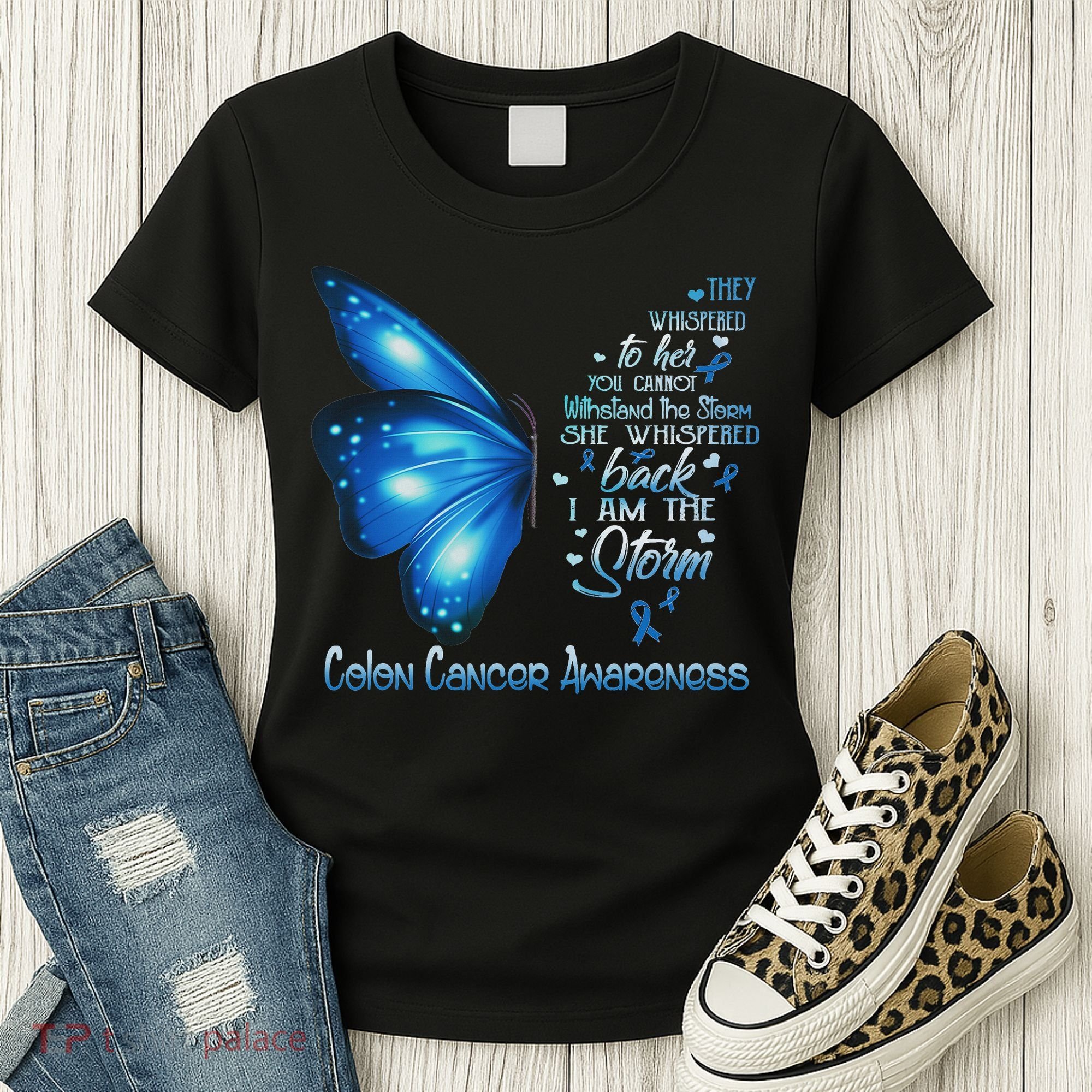 I Am The Storm Colon Cancer Awareness Butterfly Women's T-Shirt