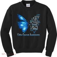 I Am The Storm Colon Cancer Awareness Butterfly Kids Sweatshirt thumb 0