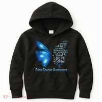 I Am The Storm Colon Cancer Awareness Butterfly Kids Hoodie thumb 0