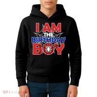 I Am The Birthday Boy Spider Party Kids Hoodie thumb 4